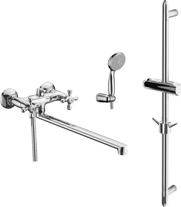 Смеситель для ванны LEMARK Standard с душем, хром (LM2112C, LM8063C)