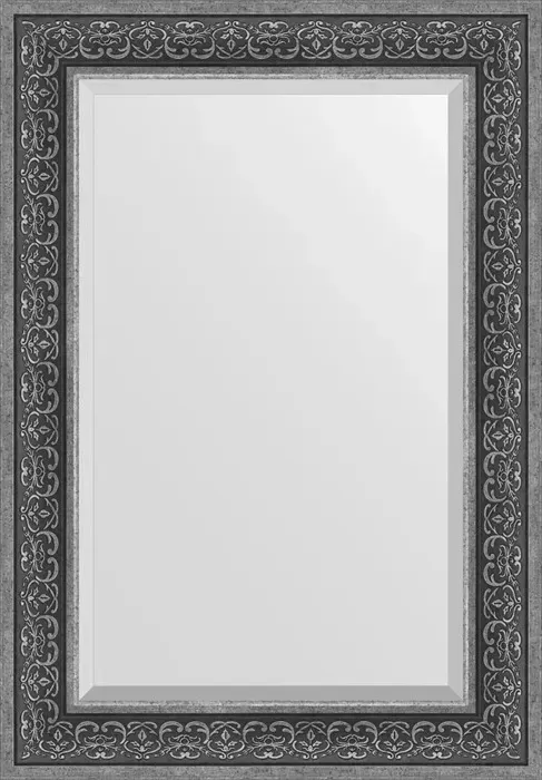 Зеркало Evoform с фацетом в багетной раме Exclusive 69x99 см, вензель серебряный 101 мм (BY 3449)