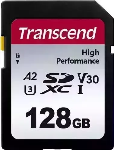 Карта памяти Transcend 128GB SD Card UHS-I U3 A2 V30 (TS128GSDC330S)