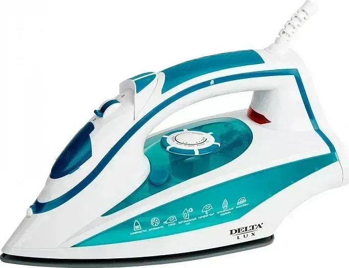 Утюг DELTA LUX DL-352 белый с бирюзовым