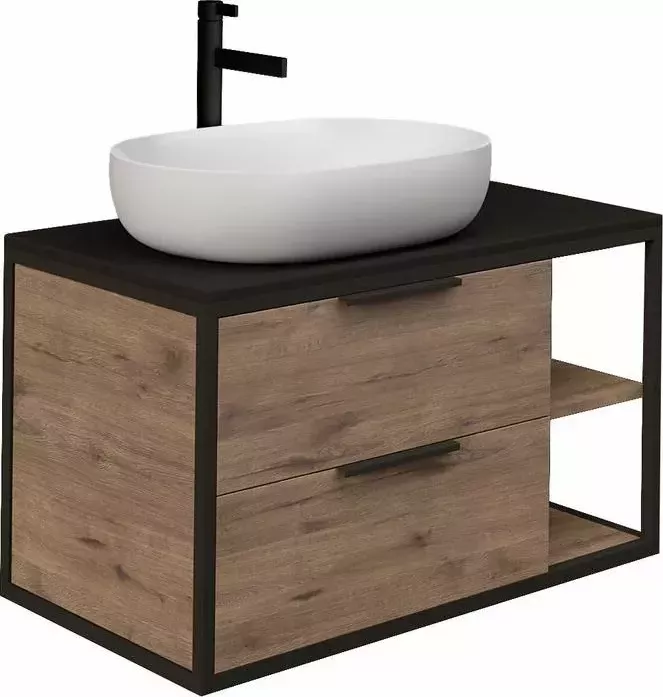 Фото №0 Мебель для ванной Grossman Лофт 90х48 GR-3015, веллингтон/черный