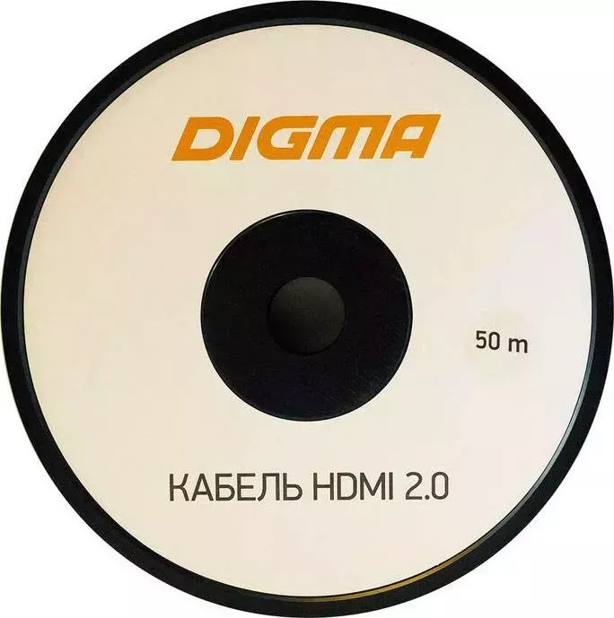Фото №1 Кабель Digma HDMI HDMI 2.0 AOC HDMI (m)/HDMI (m) 50м. Позолоченные контакты черный (BHP AOC 2.0-50)