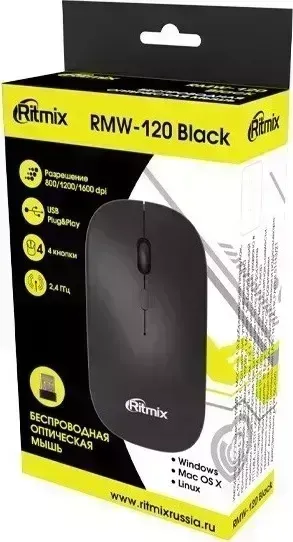 Мышь проводная Ritmix RMW-120 Black