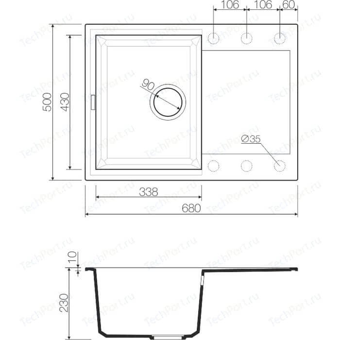 Фото №0 Мойка кухонная OMOIKIRI Sakaime 68-WH, 680х500, белый (4993126)