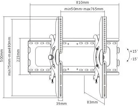 Кронштейн для телевизора ULTRAMOUNTS UM 843T черный 37"-75" макс.75кг настенный наклон