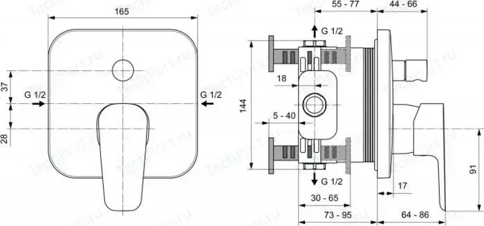 Смеситель для ванны Ideal Standard Ceraplan III встраиваемый (A6115AA)
