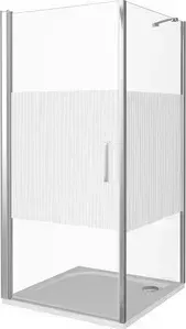 Душевой уголок Good Door Pandora CR-90-T-CH профиль хром, стекло прозрачное с рисунком (ПД00041)