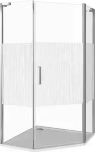 Душевой уголок Good Door Pandora PNT-100-T-CH профиль хром, стекло прозрачное с рисунком (ПД00049)