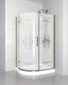 Душевой уголок CEZARES MAGIC-RH-1-120/90-ROYAL PALACE-CP-Cr-R правый, профиль хром, стекло прозрачное с матовым рисунком