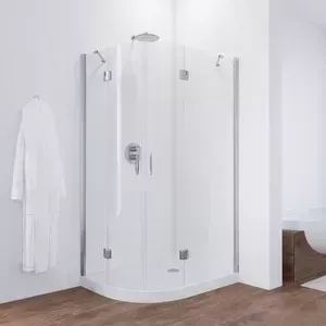Душевой уголок Vegas Glass AFS-F 110*100 08 01 R правый, профиль глянцевый хром, стекло прозрачное
