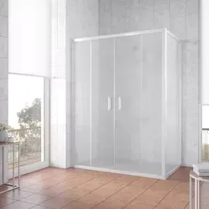 Душевой уголок Vegas Glass Z2P+ZPV 160*100 01 10 профиль белый, стекло сатин