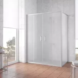 Душевой уголок Vegas Glass Z2P+ZPV 200*100 07 10 профиль матовый хром, стекло сатин