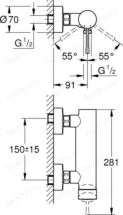 Смеситель для душа Grohe Essence, теплый закат матовый (33636DL1)