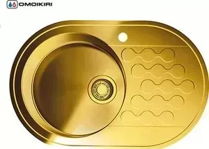 Мойка кухонная OMOIKIRI Kasumigaura 77-AB-L, 770x480, античнаялатунь (4993070)