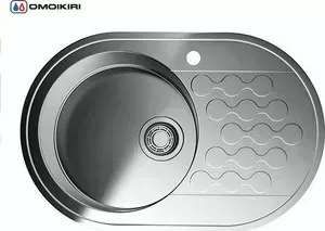 Мойка кухонная OMOIKIRI Kasumigaura 77-1-L, 770x480, нержавеющая сталь (4993009)