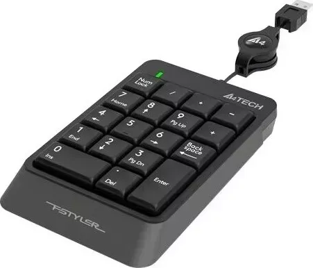 Ноутбук A4TECH Числовой блок Fstyler FK13, серый, USB Slim для а