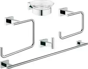 Набор аксессуаров для ванной Grohe Essentials Cube 5 предметов (40758001)