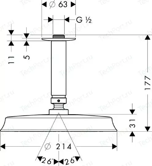 Верхний душ Hansgrohe Raindance classic (27400000)