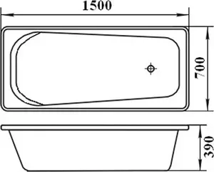 Стальная ванна ВИЗ Antika 150x70x40 с ножками, с рантом (A-50001)