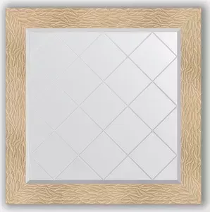 Зеркало Evoform с гравировкой Exclusive-G 86x86 см, в багетной раме - золотые дюны 90 мм (BY 4322)