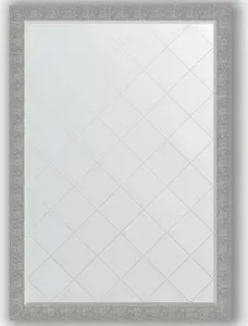 Зеркало Evoform с гравировкой Exclusive-G 131x186 см, в багетной раме - чеканка серебряная 90 мм (BY 4496)