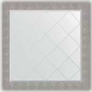 Зеркало Evoform с гравировкой Exclusive-G 106x106 см, в багетной раме - чеканка серебряная 90 мм (BY 4453)