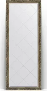 Зеркало Evoform с Exclusive-G Floor 78x198 см, в багетной раме - старое дерево с плетением 70 мм (BY 6305)