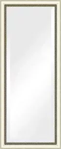 Зеркало Evoform с фацетом в багетной раме Exclusive 63x153 см, состаренное серебро с плетением 70 мм (BY 1182)