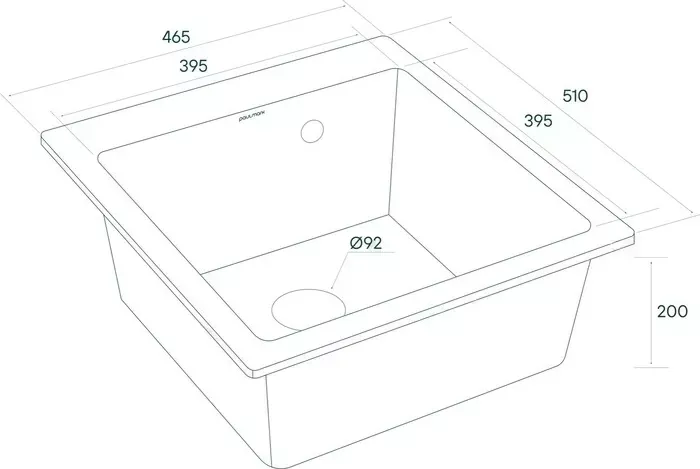 Мойка кухонная Paulmark Zemar 460х510 серая (PM104651-GR)