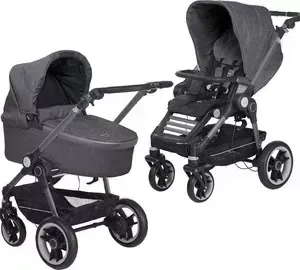 Коляска 2 в 1 Teutonia 2 в 1 BeYou (Теутония БиЮ) Elite Graphite (WHL3) 6040-6040-6105 Marble-Gris Bleu