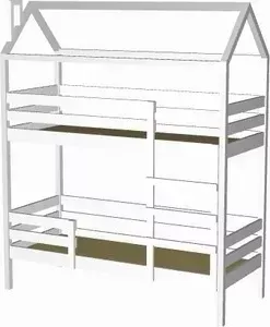 Кровать-домик RooRoom Двухярусная кд-77 160x70 белый