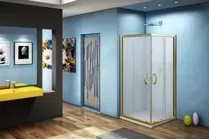 Душевой уголок Good Door Jazze CR-80 с поддоном, профиль бронза, стекло матовое (ДЖ00005, ЛП00007)