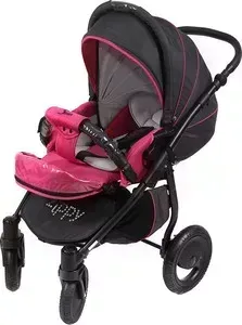Коляска 2 в 1 TUTIS 2 в 1 Zippy Sport plus рама,короб,прогулка серый,фуксия