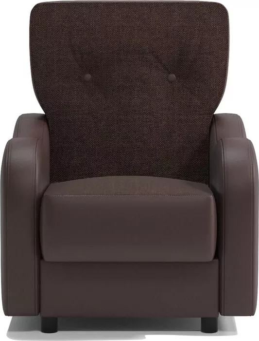 Фото №0 Кресло для отдыха Шарм-Дизайн Классика В шоколадная рогожка и экокожа
