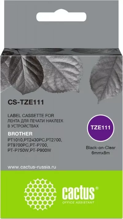 Расходный материал для печати CACTUS CS-TZE111 черный