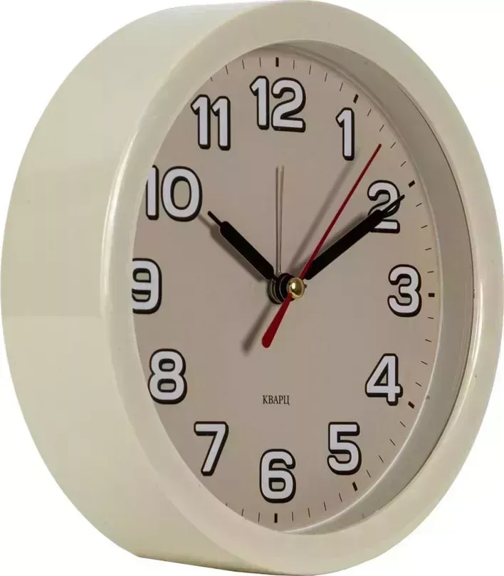 Часы настенные БЮРОКРАТ Alarm-R15P 15см бежевый