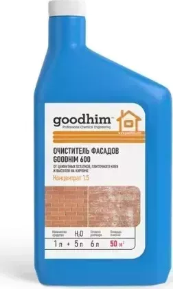 Чистящее средство Goodhim 600 Очиститель фасадов и керамической плитки (концентрат 1:5) 1л (12738)