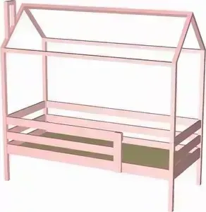 Кровать-домик RooRoom с 1 ограничителем кд-3Р 140x70 розовый