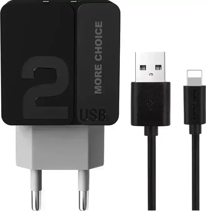 Сетевое зарядное устройство More choice NC46i Black/Grey