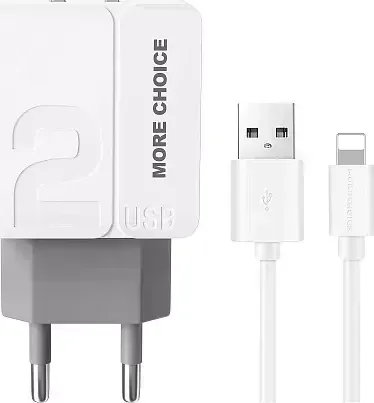 Сетевое зарядное устройство More choice NC46i White/Grey