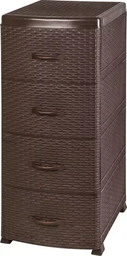 Комод Violet Ротанг 4-х секц. коричневый (35701)