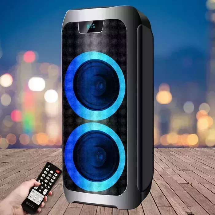 Портативная колонка Ginzzu GM-211, RGB/BT/USB/TF/FM/ ДУ