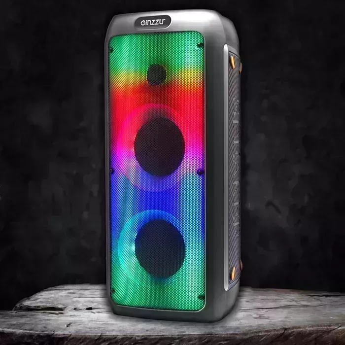 Портативная колонка Ginzzu GM-217, TWS/BT/USB/TF/FM/ ДУ