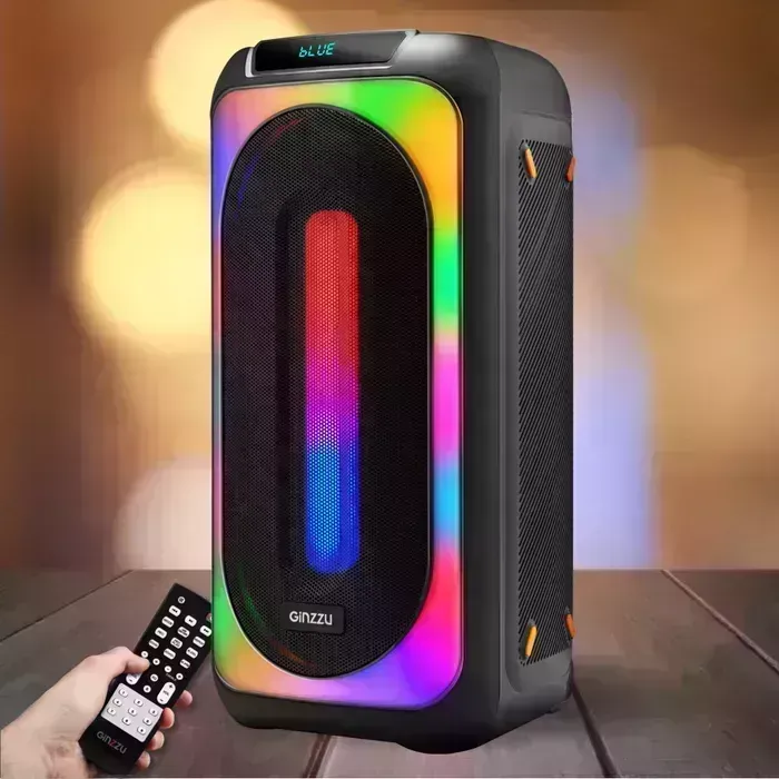 Портативная колонка Ginzzu GM-214, TWS/BT/USB/TF/FM/ ДУ