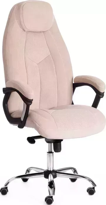 Кресло офисное TetChair BOSS Lux флок , бежевый/бежевый перф., 7/7/06