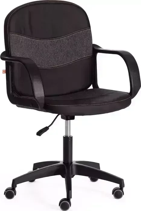 Кресло офисное TetChair BAGGI PA кож/зам/ткань, черный/серый, 36-6/ 207