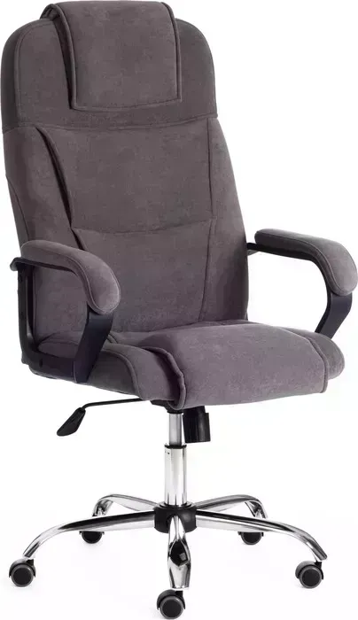 Кресло офисное TetChair BERGAMO хром (22) флок , серый, 29