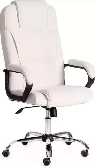 Кресло офисное TetChair BERGAMO хром (22) кож/зам, белый, 36-01
