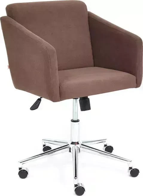 Кресло офисное TetChair MILAN хром флок , коричневый, 6