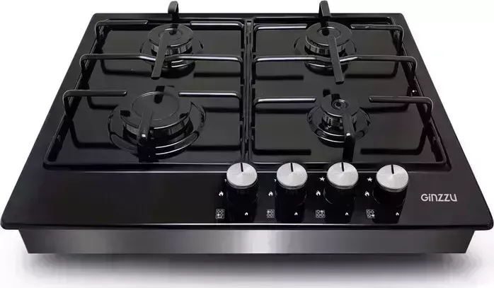 Панель варочная газовая Ginzzu HCG-401 Варочная , эмаль 4 конф, черная